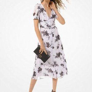 Michael Michael Kors Floral Georgette Button-Front Dress